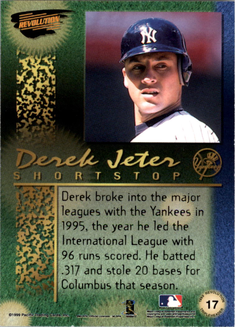 1999 Revolution Tripleheader #17 Derek Jeter back image