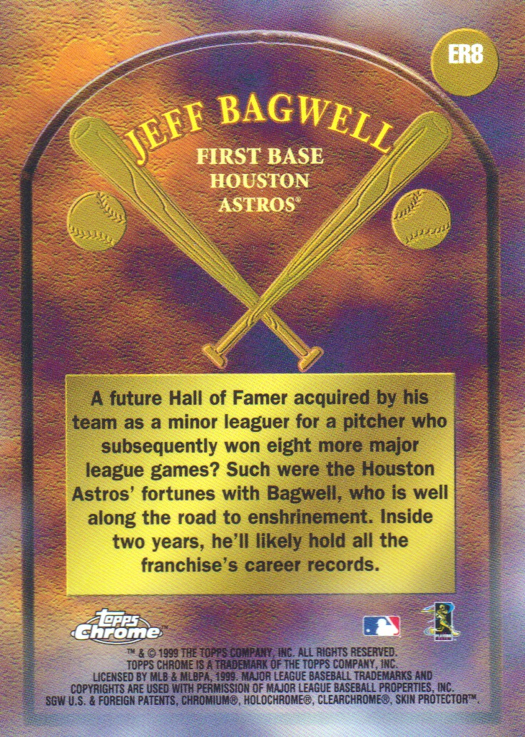 1999 Topps Chrome Early Road to the Hall #ER8 Jeff Bagwell back image