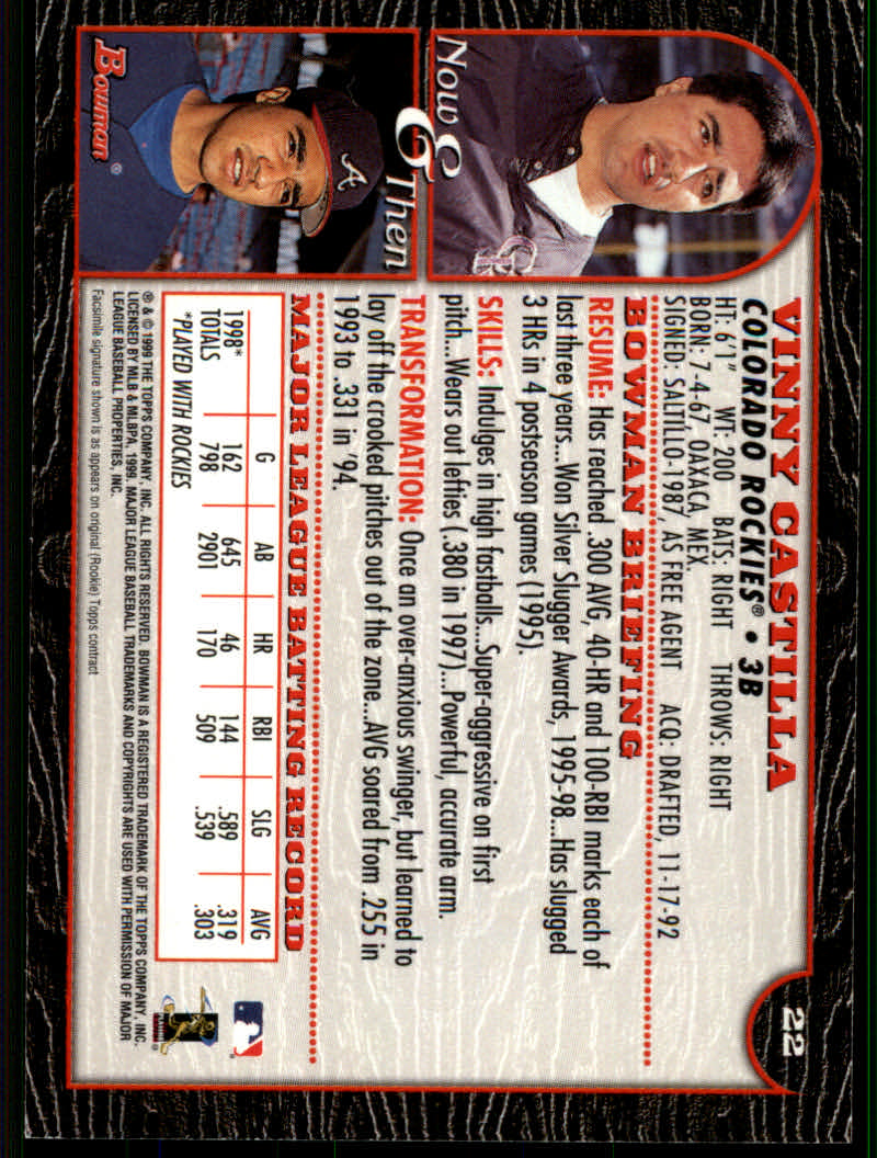 1999 Bowman Baseball "Main Set" Base Cards #1 to #220 - Picture 41 of 425