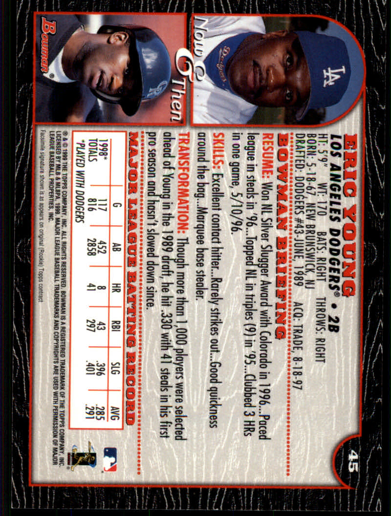 1999 Bowman Baseball "Main Set" Base Cards #1 to #220 - Picture 87 of 425