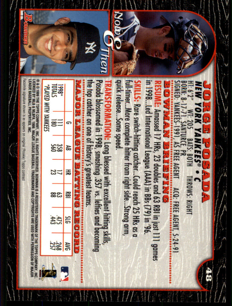 1999 Bowman Baseball "Main Set" Base Cards #1 to #220 - Picture 91 of 425