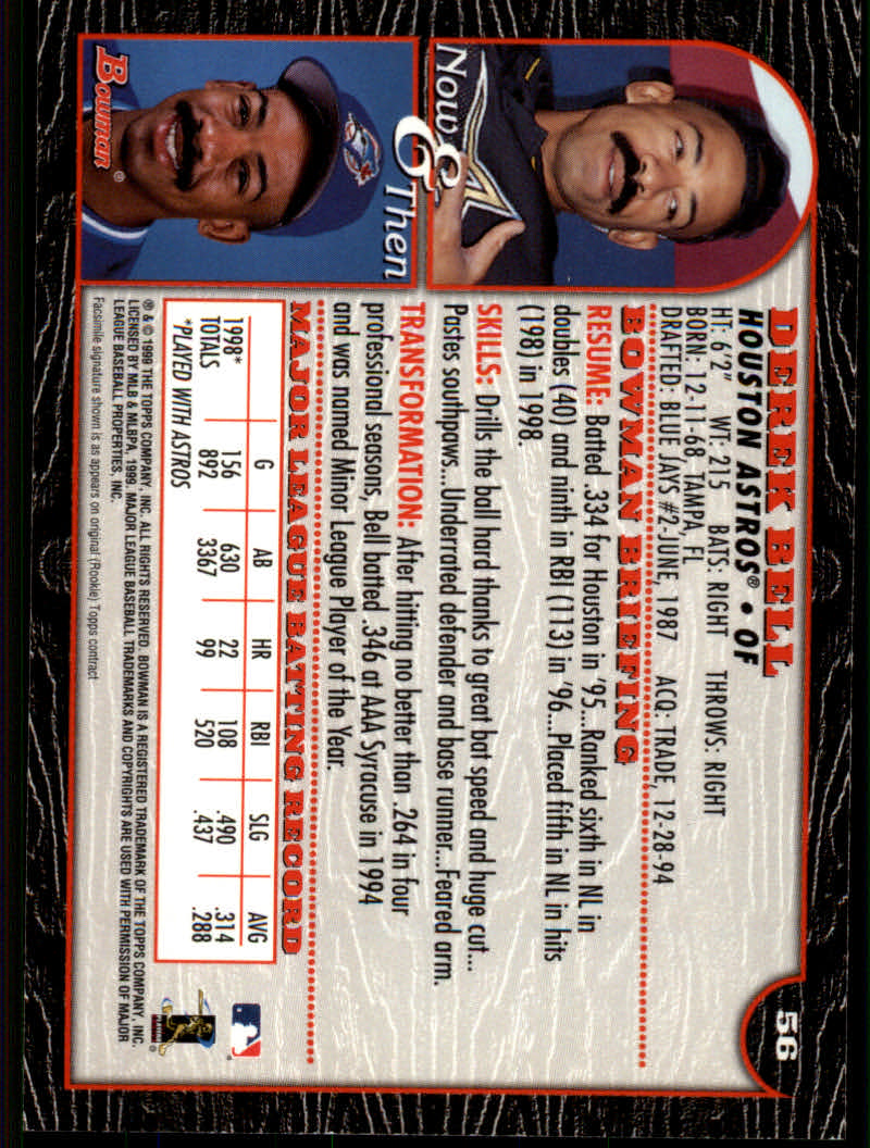 1999 Bowman Baseball "Main Set" Base Cards #1 to #220 - Picture 105 of 425