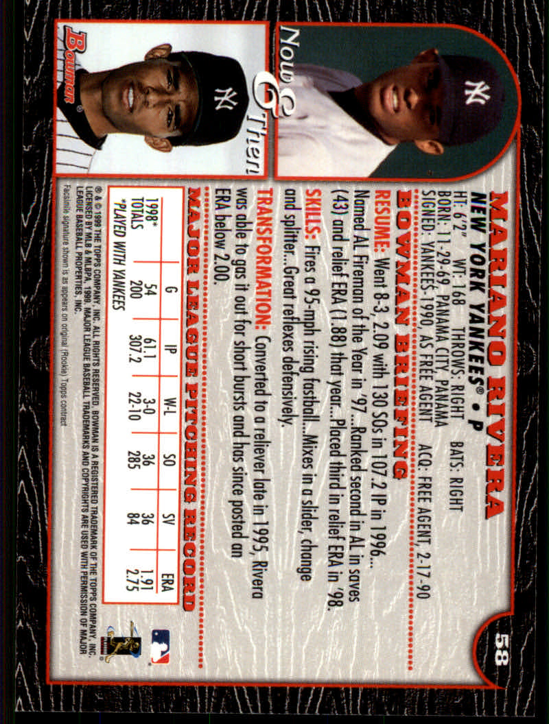 1999 Bowman Baseball "Main Set" Base Cards #1 to #220 - Picture 109 of 425
