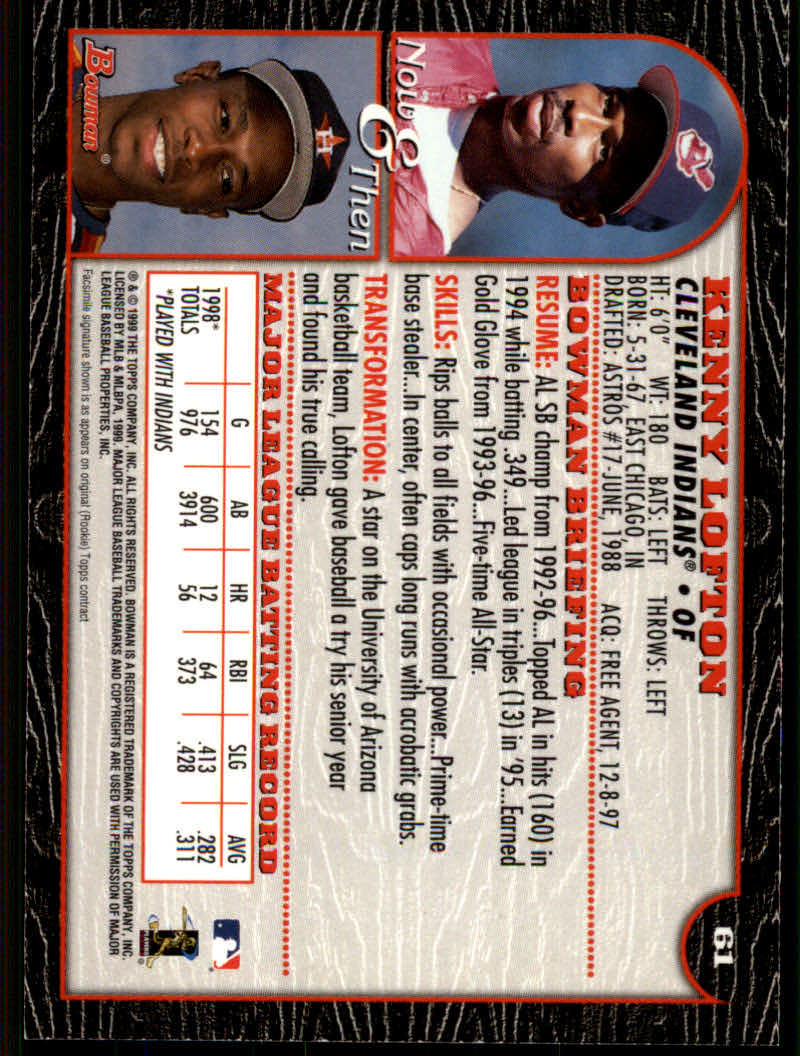 1999 Bowman Baseball "Main Set" Base Cards #1 to #220 - Picture 115 of 425
