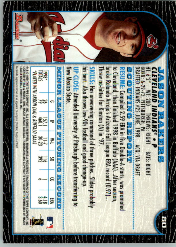 1999 Bowman Baseball Card Pick (Base) 1-253 - Bild 161 von 499