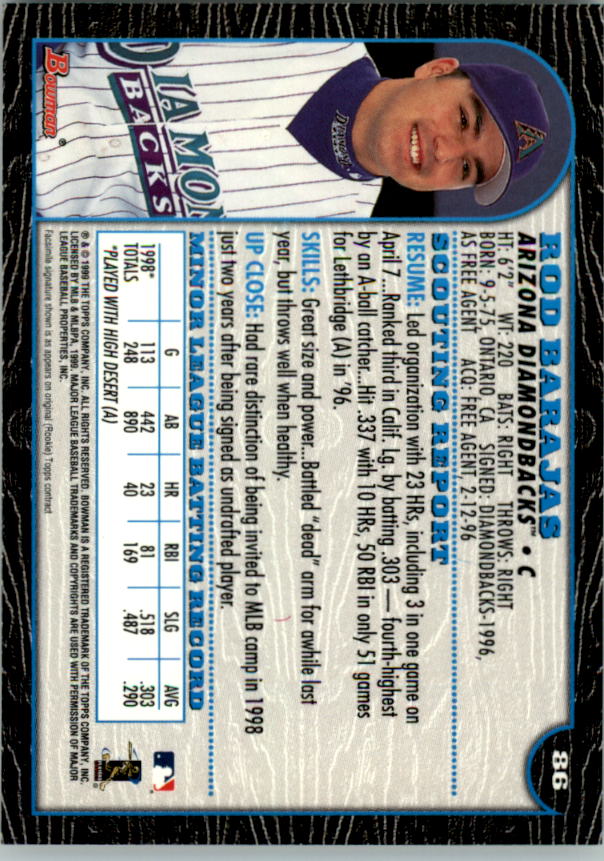 1999 Bowman Baseball Card Pick (Base) 1-253 - Bild 173 von 499