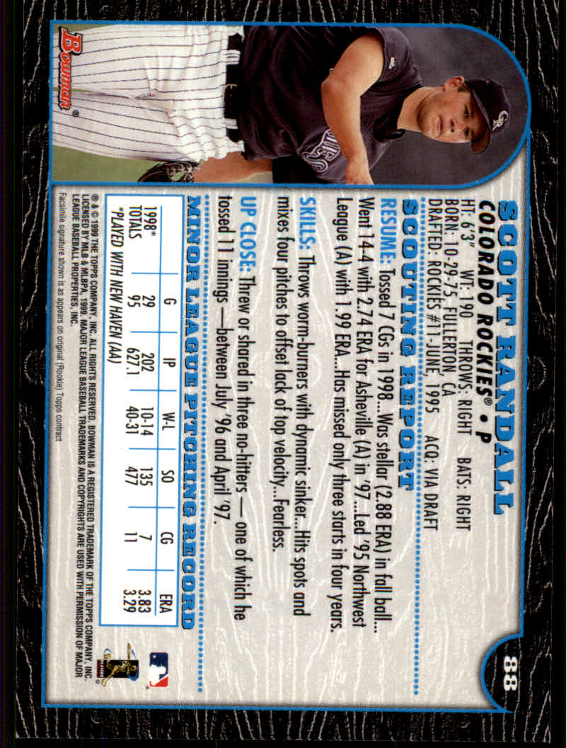 1999 Bowman Baseball "Main Set" Base Cards #1 to #220 - Picture 169 of 425