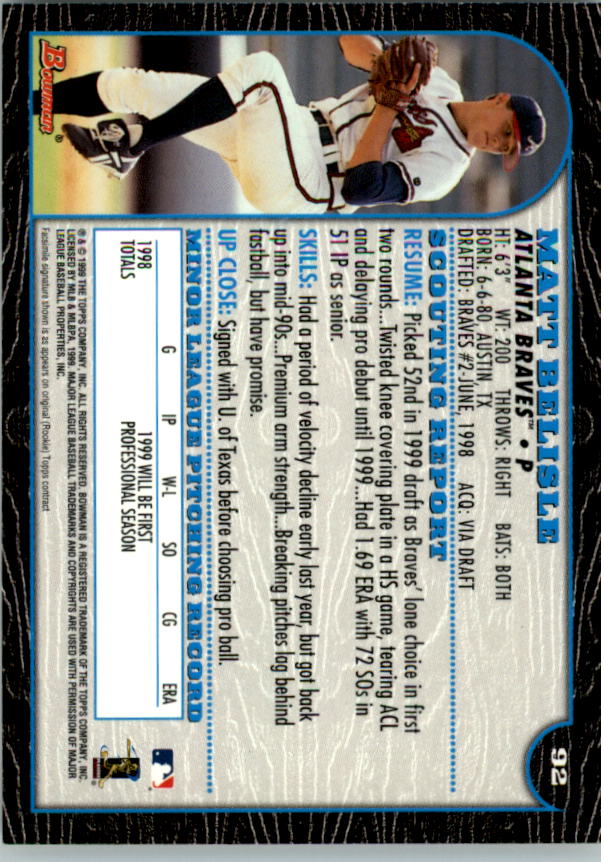 1999 Bowman Baseball Card Pick (Base) 1-253 - Bild 185 von 499