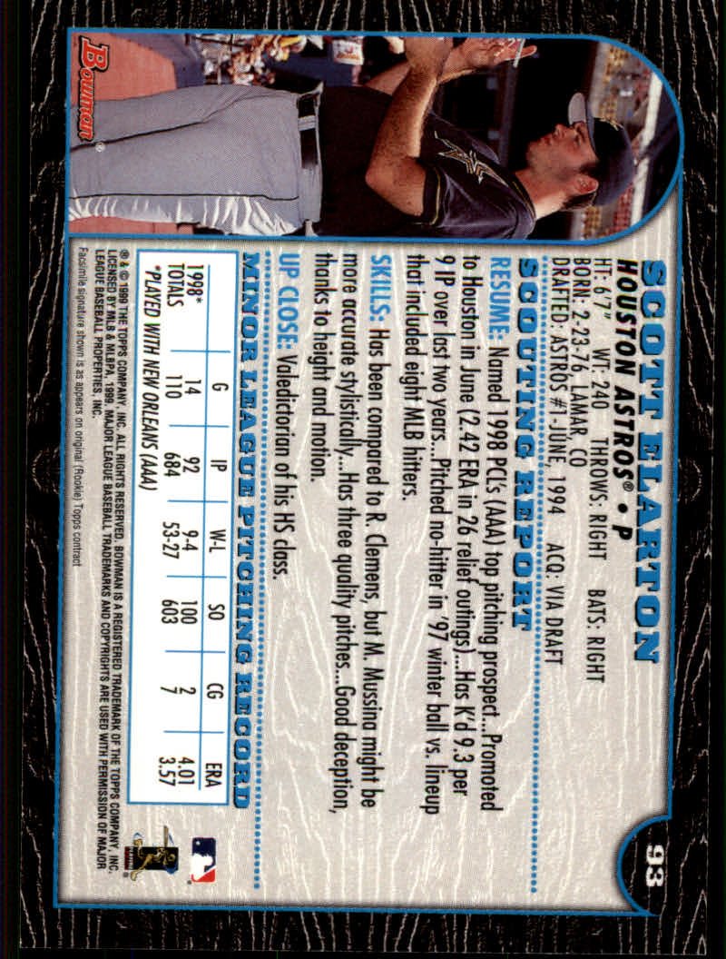 1999 Bowman Baseball "Main Set" Base Cards #1 to #220 - Picture 179 of 425