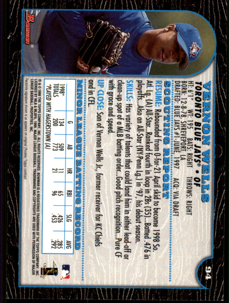 1999 Bowman Baseball "Main Set" Base Cards #1 to #220 - Picture 181 of 425