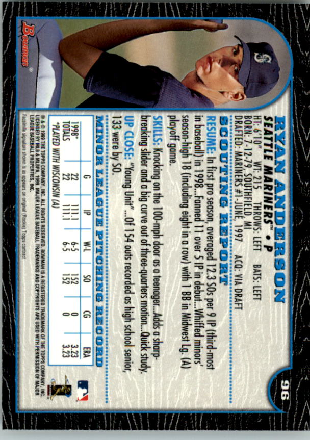 1999 Bowman Baseball Card Pick (Base) 1-253 - Bild 193 von 499