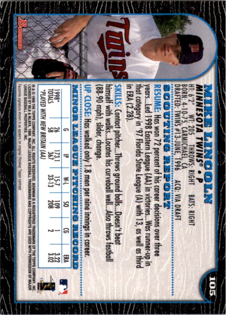 1999 Bowman Baseball Card Pick (Base) 1-253 - Bild 211 von 499