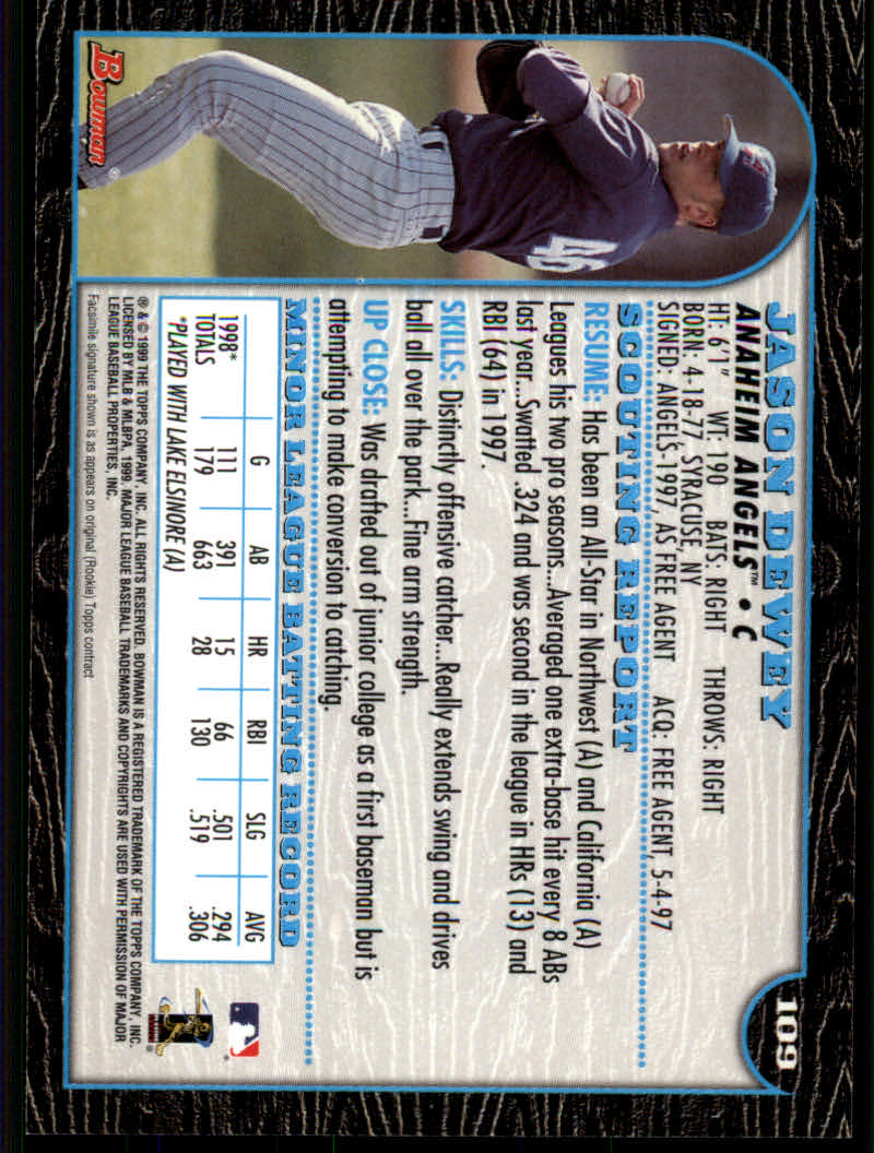 1999 Bowman Baseball "Main Set" Base Cards #1 to #220 - Picture 209 of 425