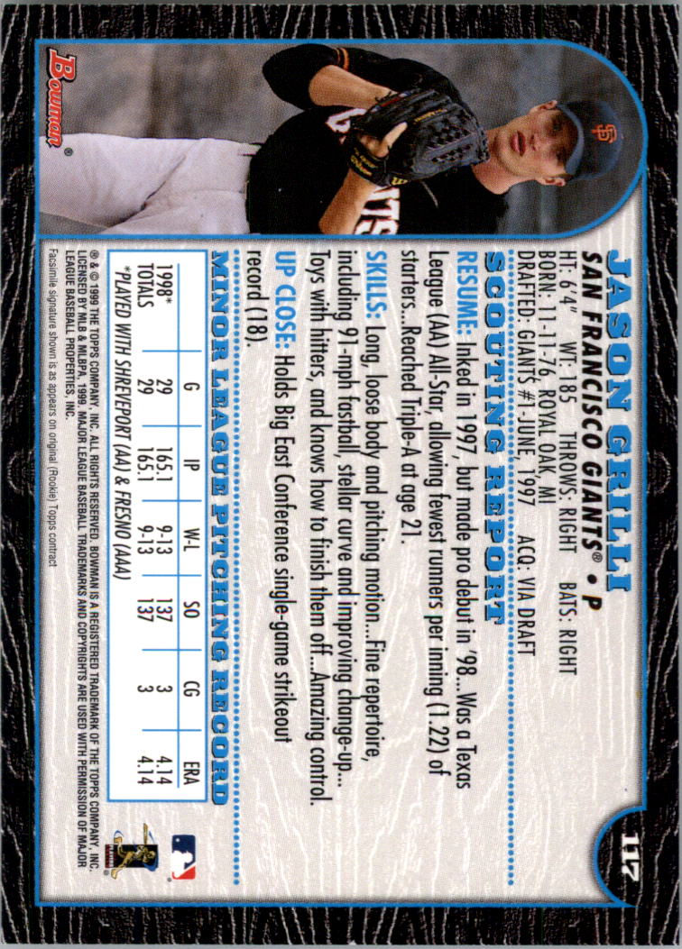 1999 Bowman Baseball Card Pick (Base) 1-253 - Bild 235 von 499