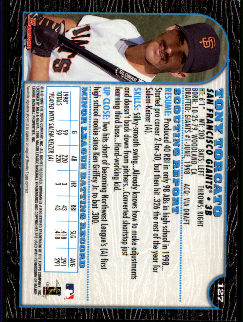 1999 Bowman Baseball "Main Set" Base Cards #1 to #220 - Picture 243 of 425