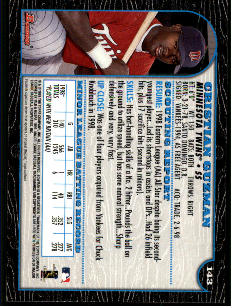 1999 Bowman Baseball "Main Set" Base Cards #1 to #220 - Picture 273 of 425