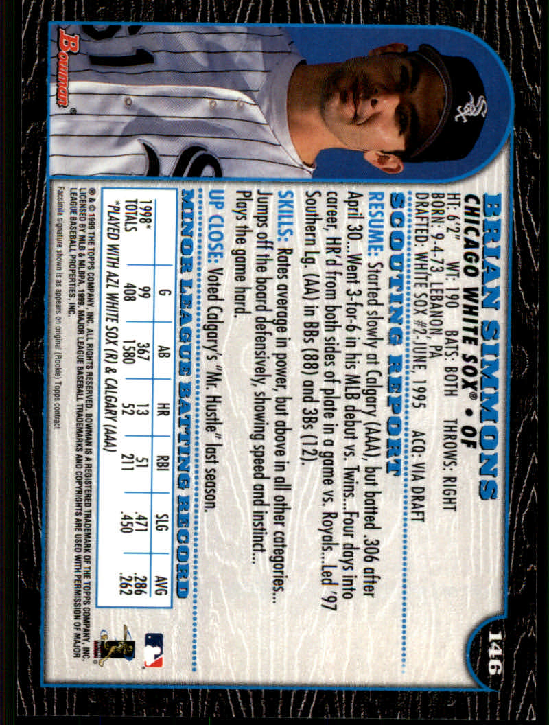 1999 Bowman Baseball "Main Set" Base Cards #1 to #220 - Picture 279 of 425