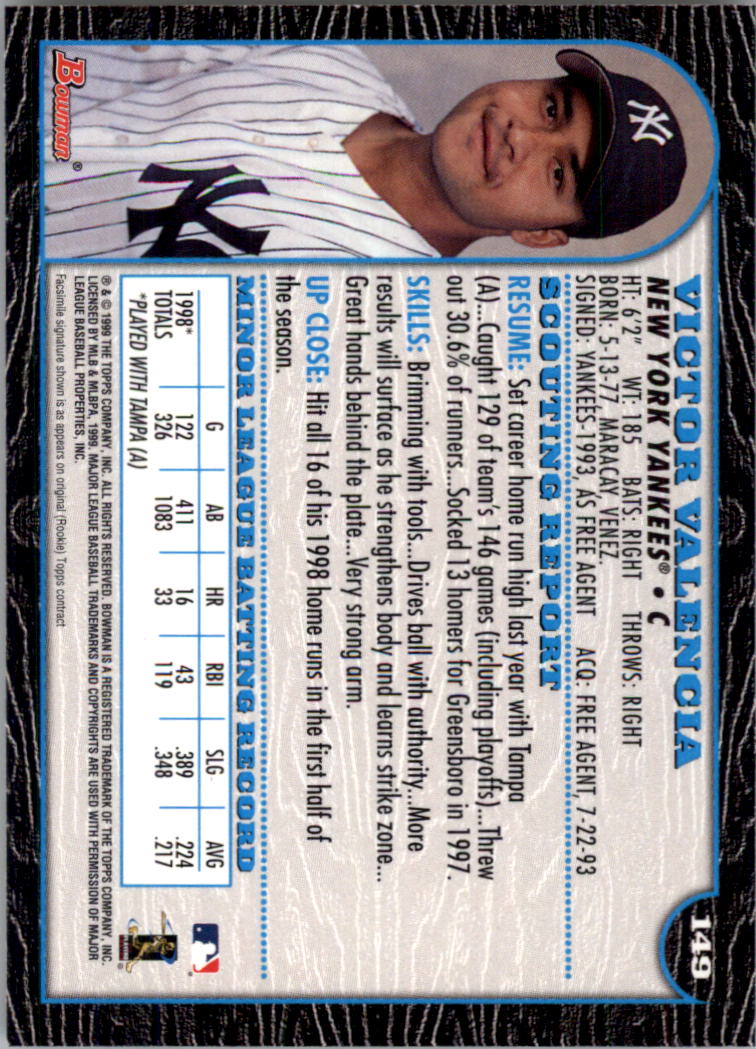 1999 Bowman Baseball Card Pick (Base) 1-253 - Bild 299 von 499