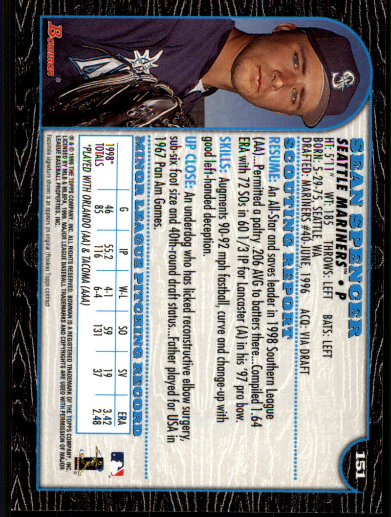 1999 Bowman Baseball "Main Set" Base Cards #1 to #220 - Picture 289 of 425