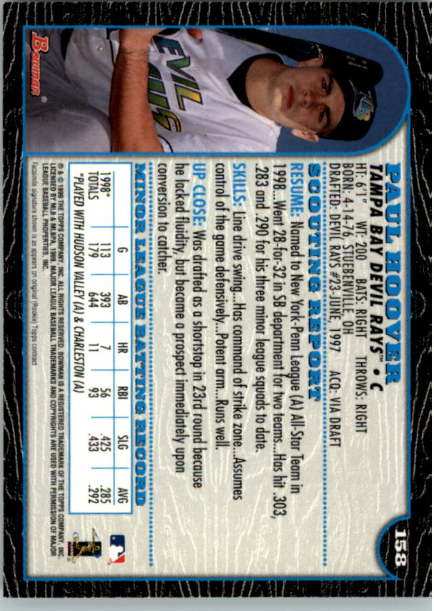 1999 Bowman Baseball Card Pick (Base) 1-253 - Bild 317 von 499