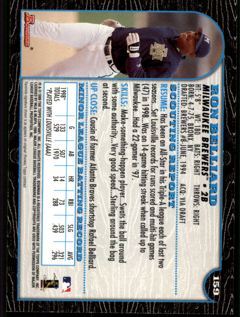 1999 Bowman Baseball "Main Set" Base Cards #1 to #220 - Picture 305 of 425