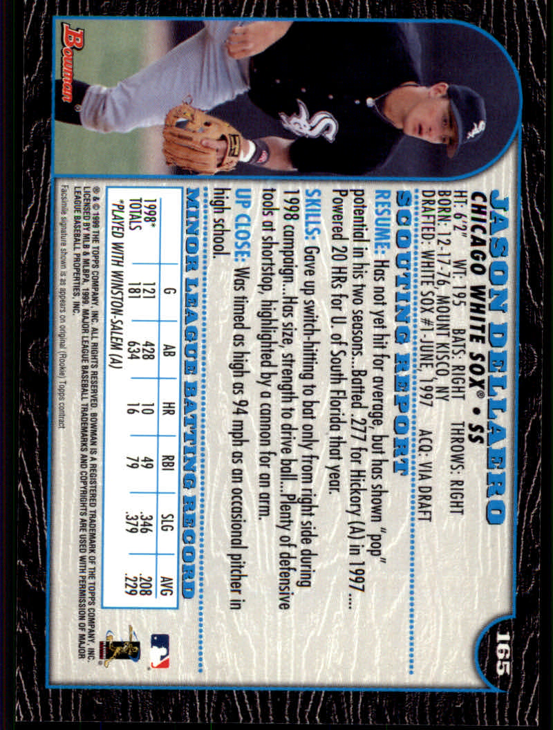 1999 Bowman Baseball "Main Set" Base Cards #1 to #220 - Picture 317 of 425