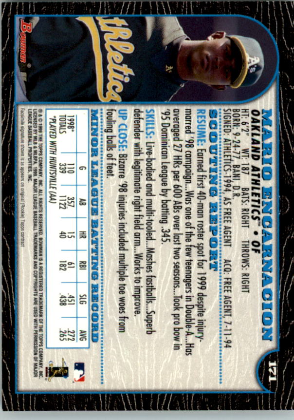 1999 Bowman Baseball Card Pick (Base) 1-253 - Bild 343 von 499