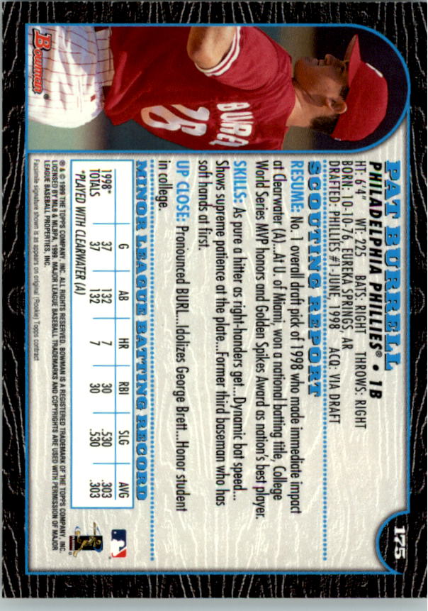 1999 Bowman Baseball Card Pick (Base) 1-253 - Bild 351 von 499