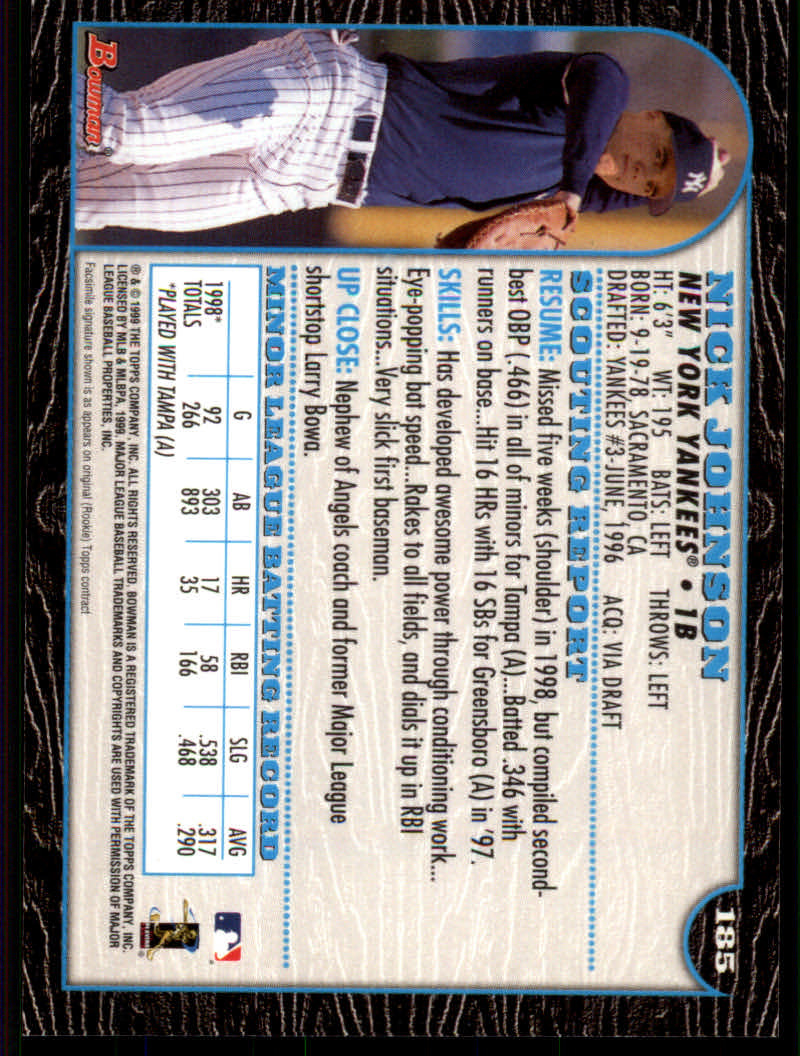 1999 Bowman Baseball "Main Set" Base Cards #1 to #220 - Picture 357 of 425