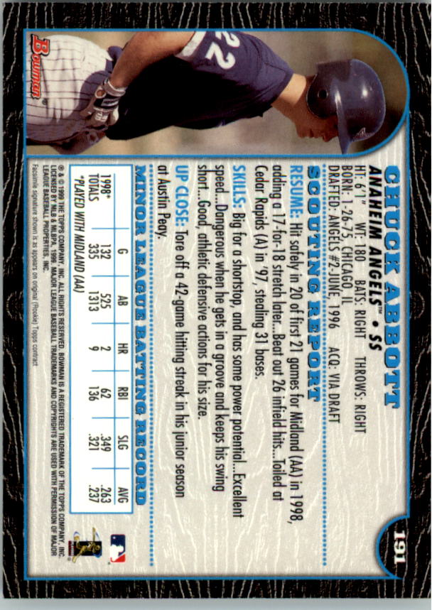 1999 Bowman Baseball Card Pick (Base) 1-253 - Bild 379 von 499