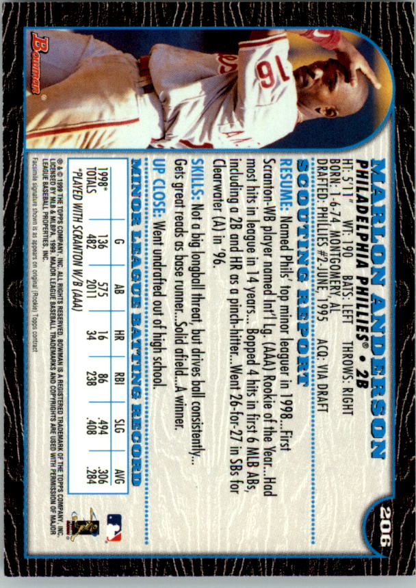 1999 Bowman Baseball Card Pick (Base) 1-253 - Bild 409 von 499