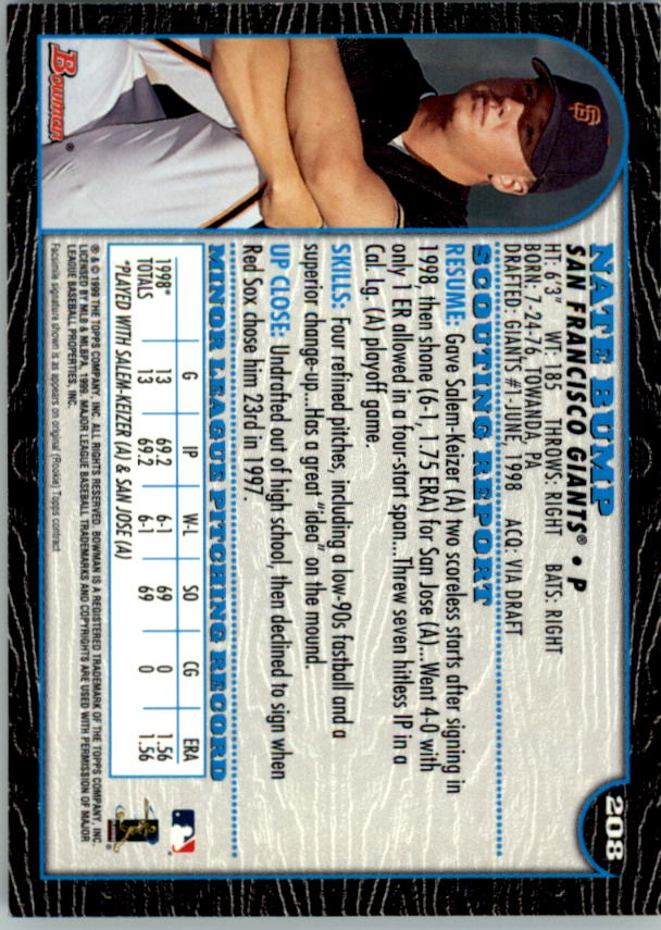 1999 Bowman Baseball Card Pick (Base) 1-253 - Bild 413 von 499