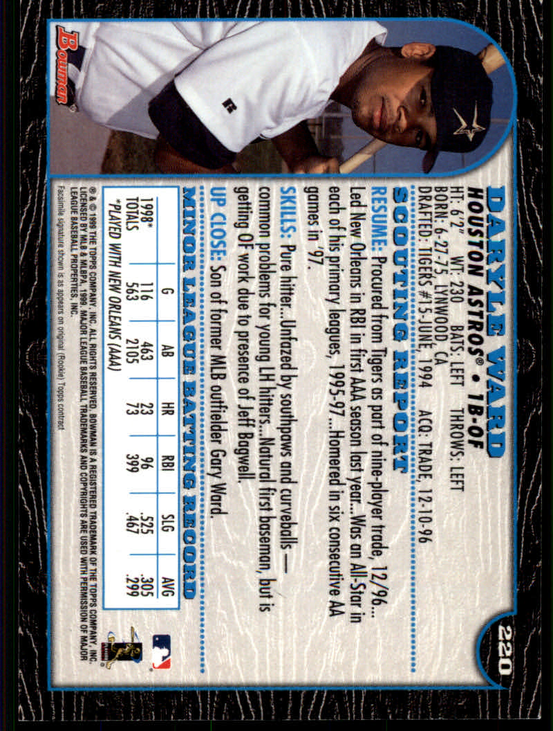 1999 Bowman Baseball "Main Set" Base Cards #1 to #220 - Picture 425 of 425