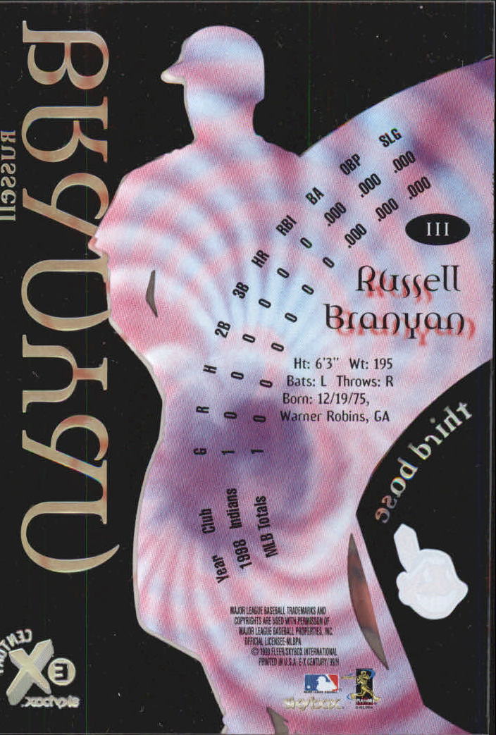 1999 E-X Century #111 Russell Branyan SP back image