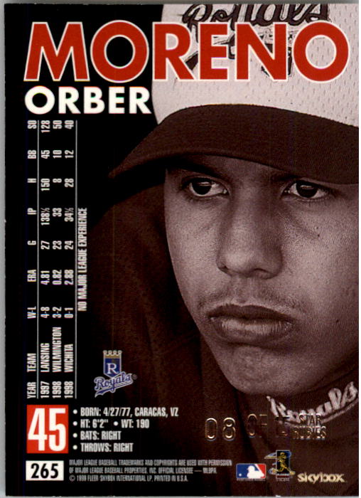 1999 SkyBox Premium Star Rubies #265 Orber Moreno SP back image
