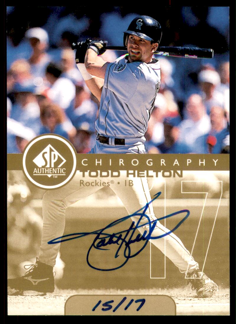 1999 SP Authentic Chirography Gold #TH Todd Helton/17