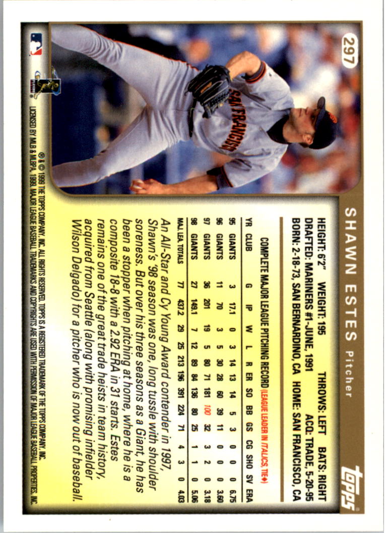 1999 Topps Baseball Card Pick (Base) 275-463 - Picture 43 of 355