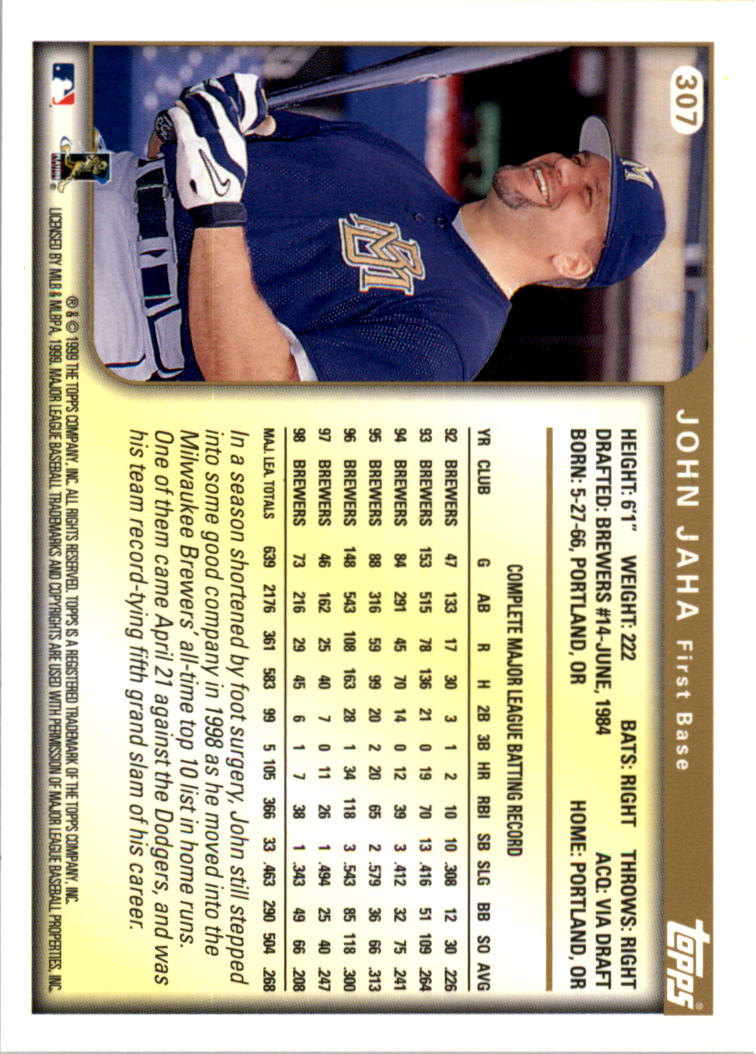 1999 Topps Baseball Card Pick (Base) 275-463 - Picture 63 of 355