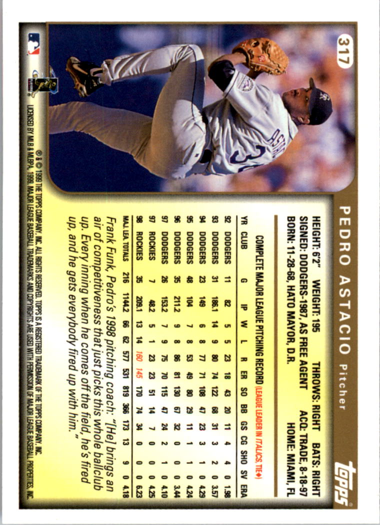 1999 Topps Baseball Card Pick (Base) 275-463 - Picture 83 of 355