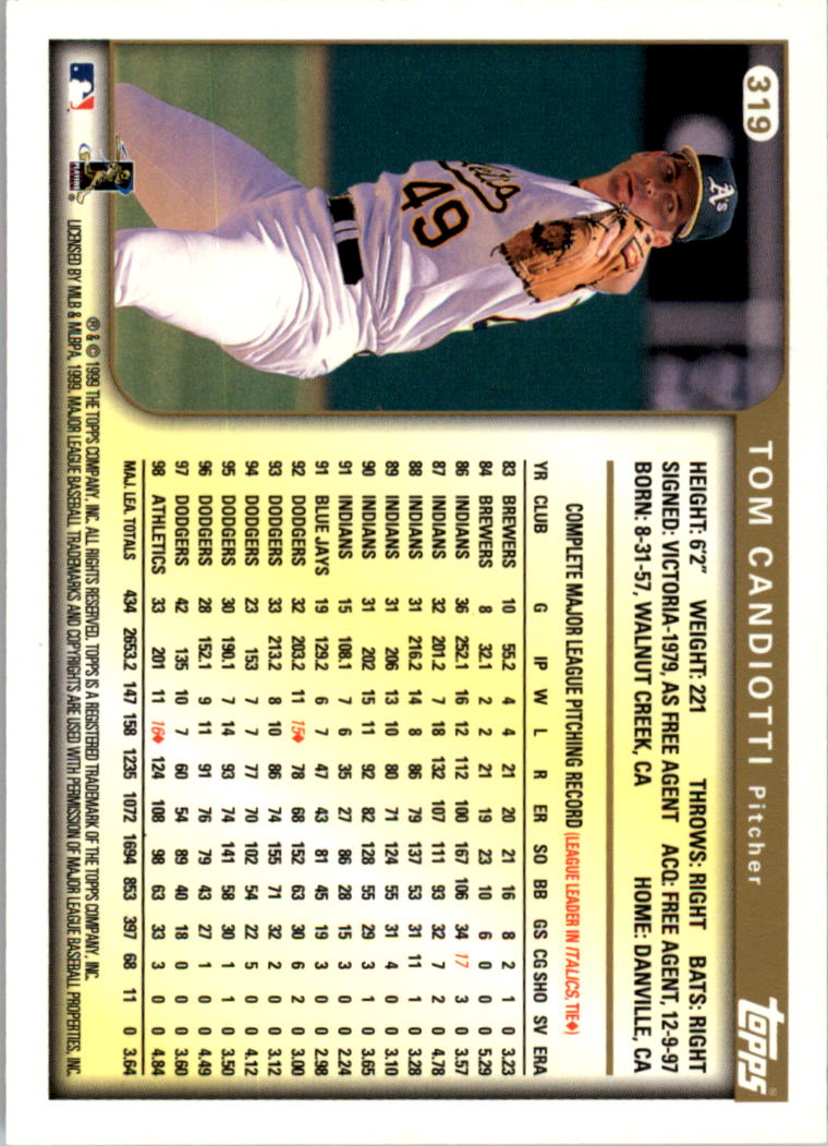1999 Topps Baseball Card Pick (Base) 275-463 - Picture 87 of 355
