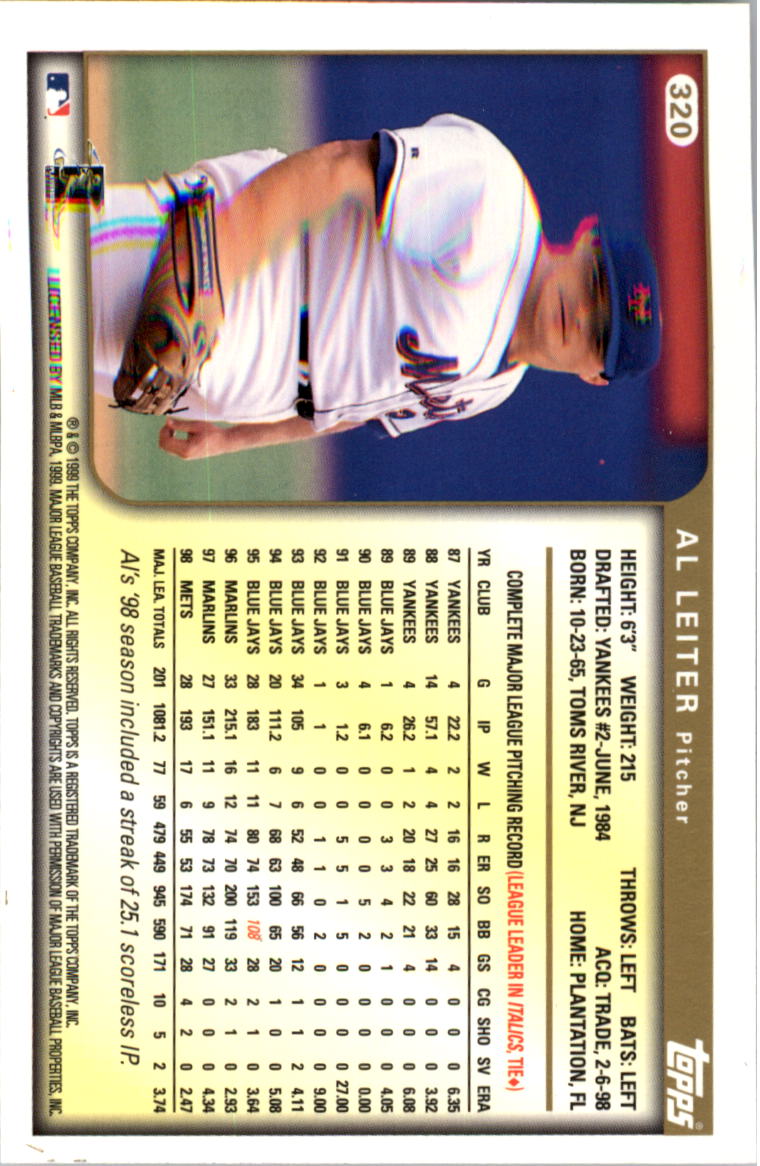 1999 Topps Baseball Card Pick (Base) 275-463 - Picture 89 of 355