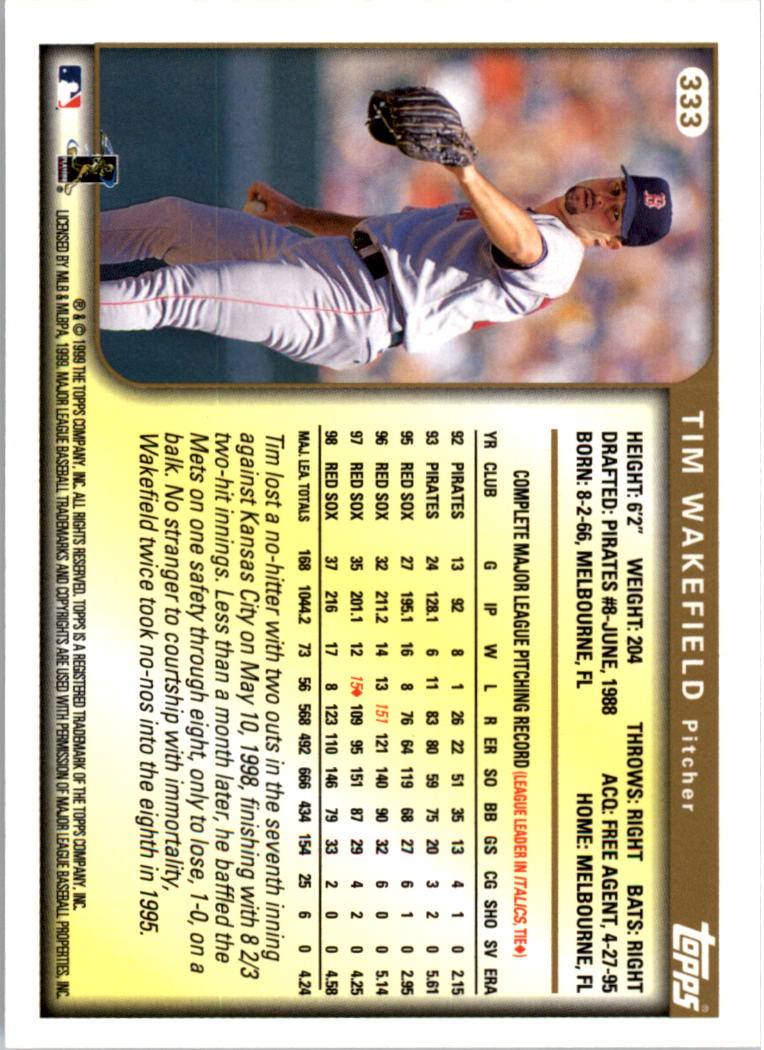 1999 Topps Baseball Card Pick (Base) 275-463 - Picture 113 of 355
