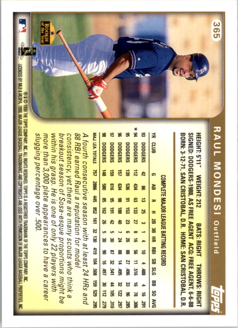 1999 Topps Baseball Card Pick (Base) 275-463 - Picture 173 of 355