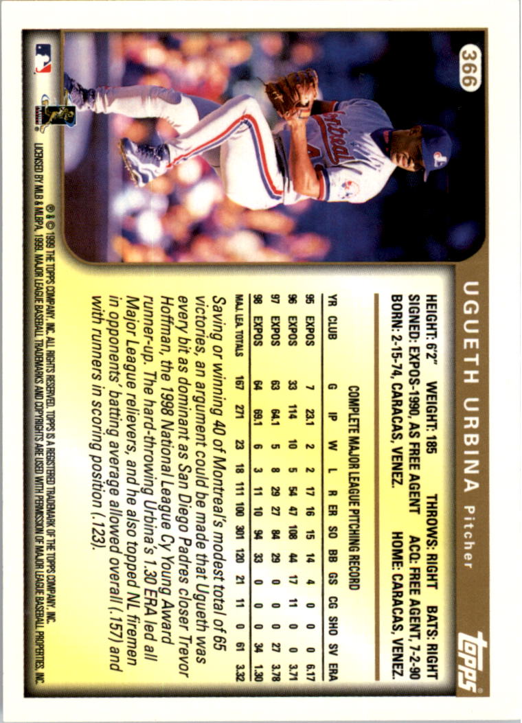 1999 Topps Baseball Card Pick (Base) 275-463 - Picture 175 of 355