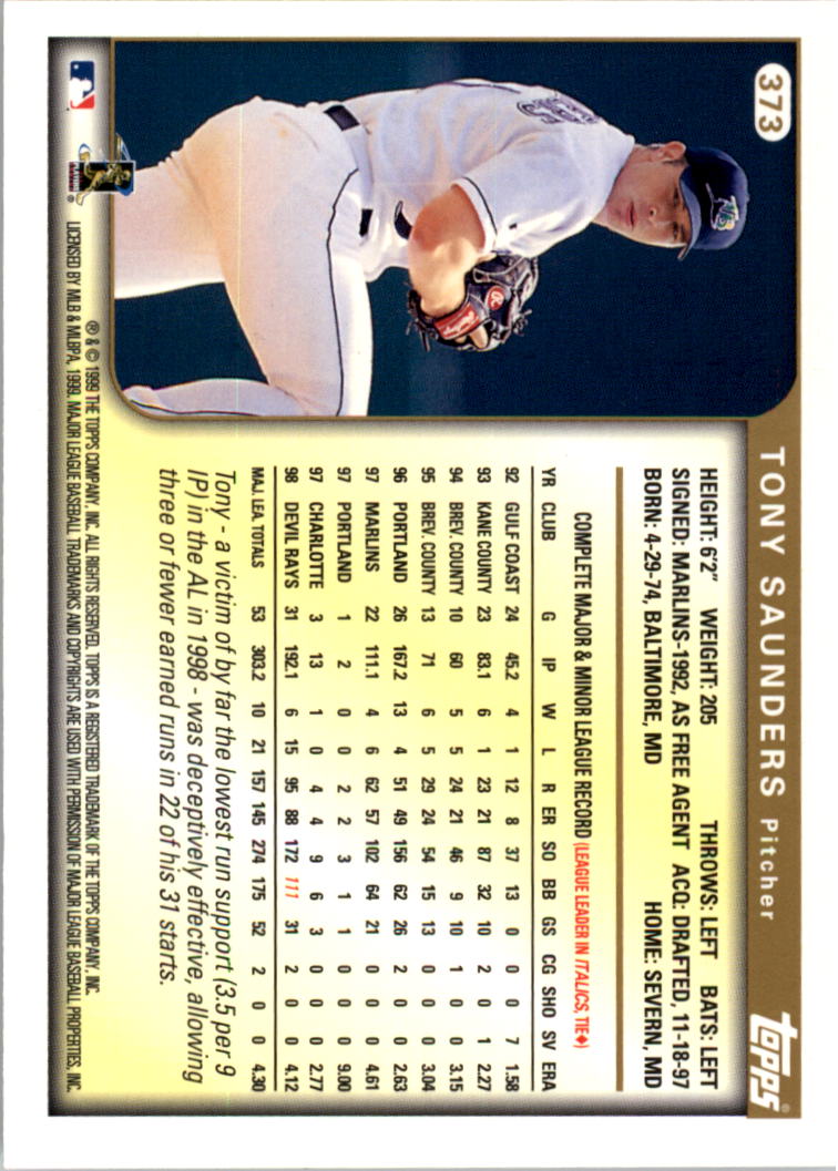 1999 Topps Baseball Card Pick (Base) 275-463 - Picture 185 of 355