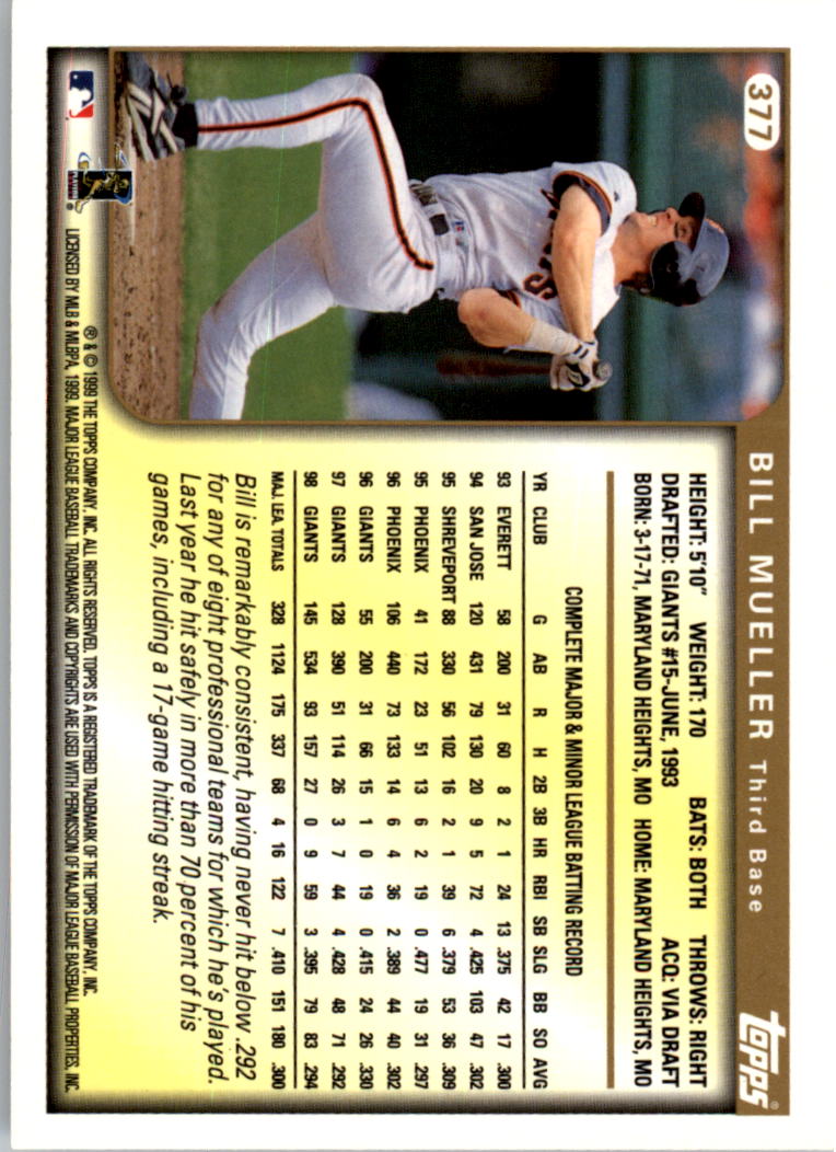1999 Topps Baseball Card Pick (Base) 275-463 - Picture 193 of 355