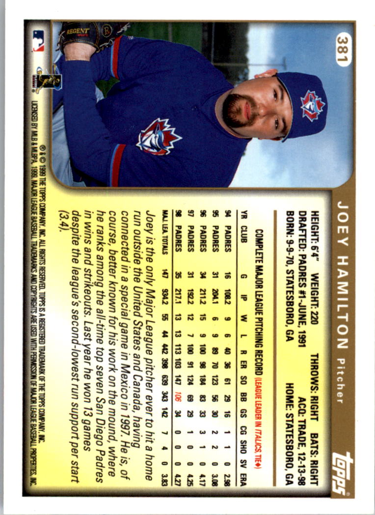 1999 Topps Baseball Card Pick (Base) 275-463 - Picture 201 of 355