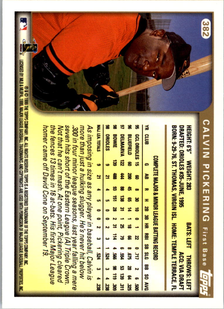 1999 Topps Baseball Card Pick (Base) 275-463 - Picture 203 of 355