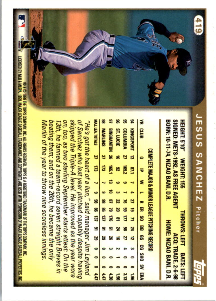 1999 Topps Baseball Card Pick (Base) 275-463 - Picture 273 of 355