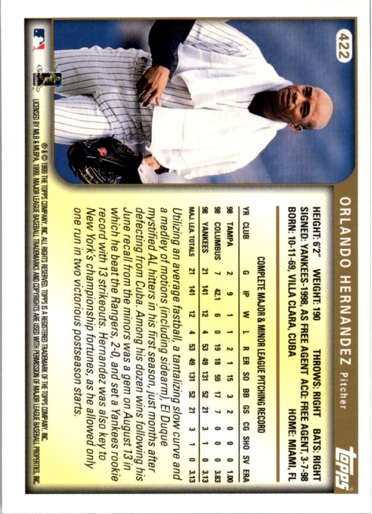 1999 Topps Baseball Card Pick (Base) 275-463 - Picture 279 of 355